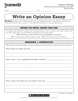 Opinion Essay Template