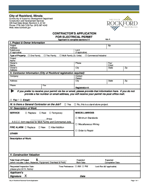 Contractor's Application for Electrical Permit