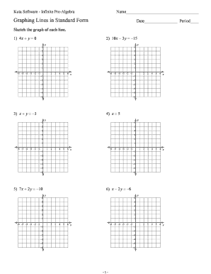 Graphing Lines in Standard Form Worksheet