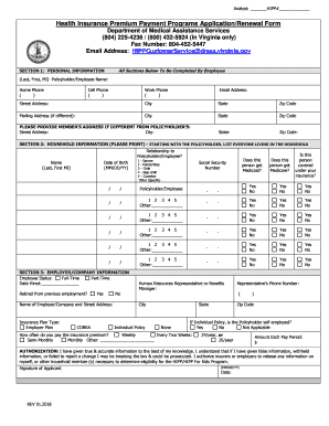 Virginia Health Insurance Premium Payment Programs Application