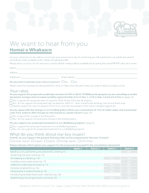 Masterton District Council Public Submission Form
