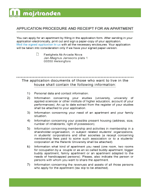 Apartment Application Form