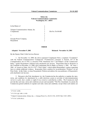 Federal Communications Commission DA 01-2653 Before the