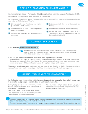 Déclaration préalable à l'embauche