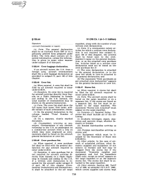 US Customs Crew Declaration Form