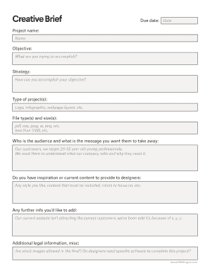 Creative Brief Template