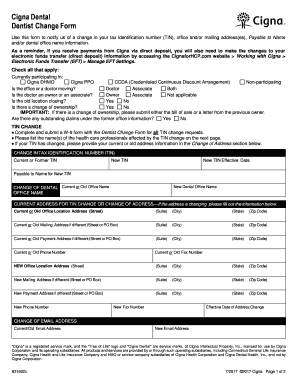 Cigna Dental Dentist Change Form
