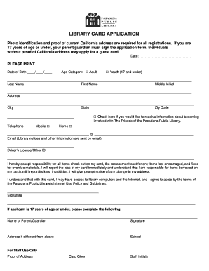 Library Card Application