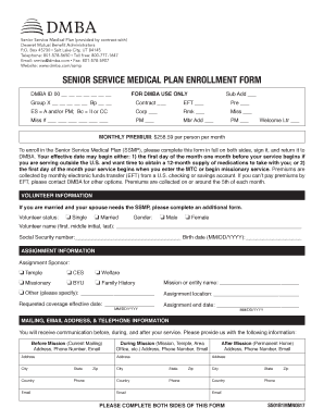Senior Service Medical Plan Enrollment Form