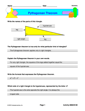 Pythagorean Theorem Worksheet