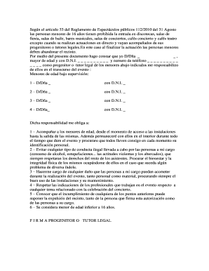 Documento de Responsabilidad de Menores