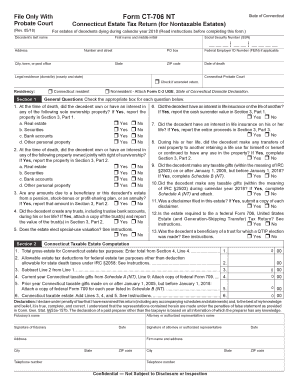 Connecticut Estate Tax Return for Nontaxable Estates