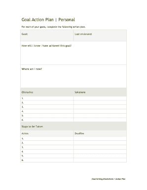 Goal Action Plan Template