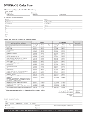 DMRQA Order Form