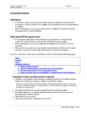 Corrective Action Form