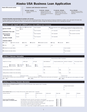Alaska USA Business Loan Application