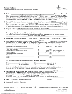 Florida Contract to Lease