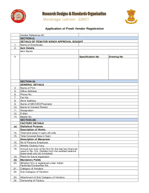 Vendor Registration Application