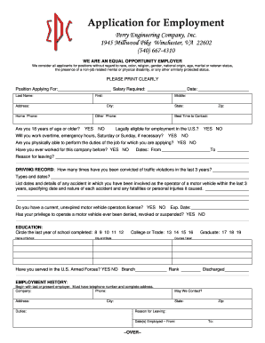 Employment Application Form