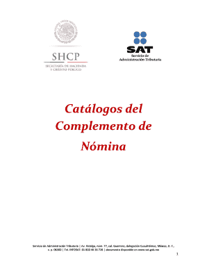 Catálogos del Complemento de Nómina