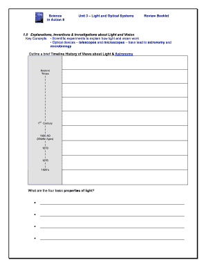 Science Review Booklet on Light and Optical Systems