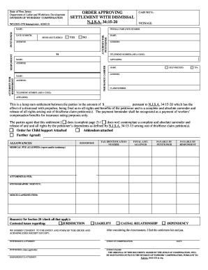 New Jersey Workers' Compensation Settlement with Dismissal