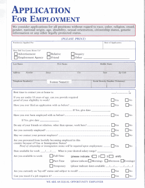 Application for Employment