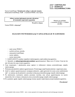 Massage Service Qualification Exam Form