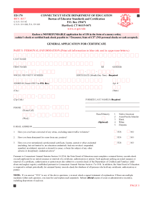 Connecticut Educator Certification Application