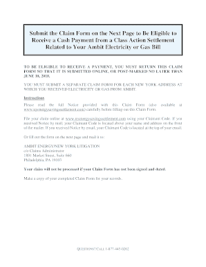 Ambit Energy Class Action Claim Form