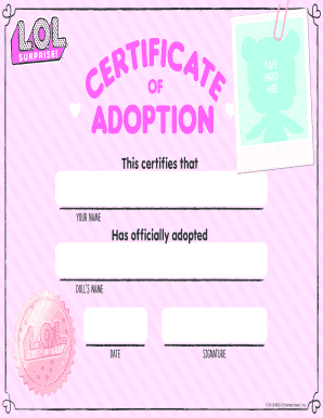 Adoption Certificate