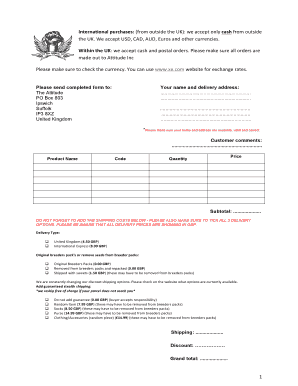 UK Order Form