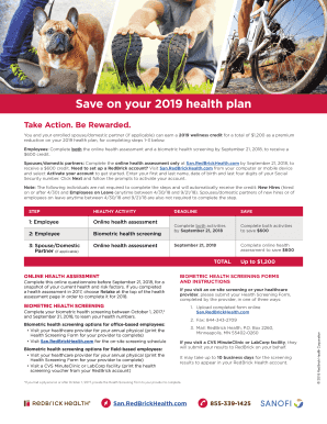 2019 Health Plan Wellness Credit Form