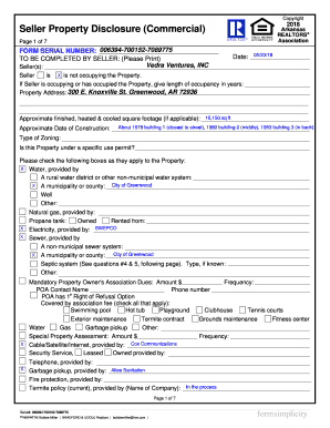 Seller Property Disclosure (Commercial)