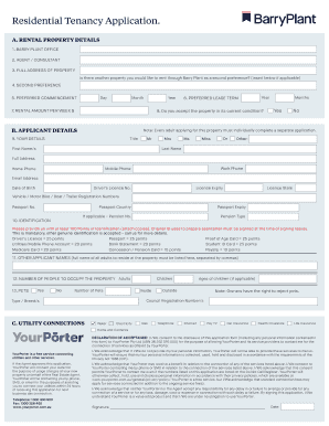 Residential Tenancy Application