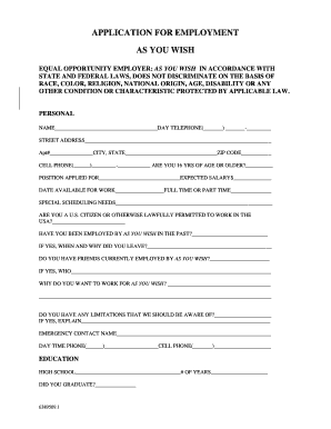 Employment Application Form