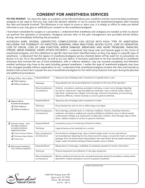 Anesthesia Consent Form