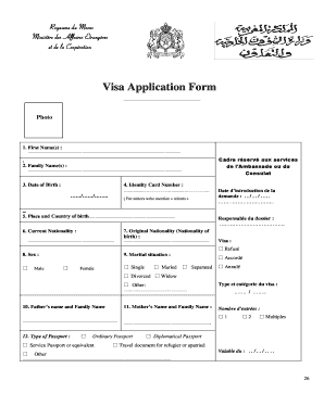 Formulaire de demande de visa