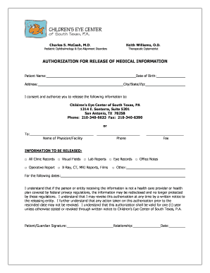 Authorization for Release of Medical Information
