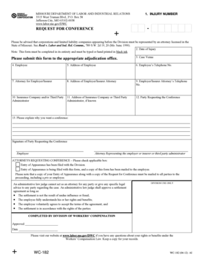 Missouri Request for Conference Form