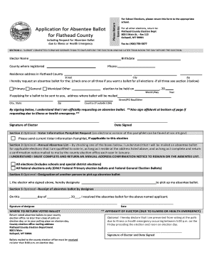 Application to Request an Absentee Ballot - Flathead County, Montana - flathead mt