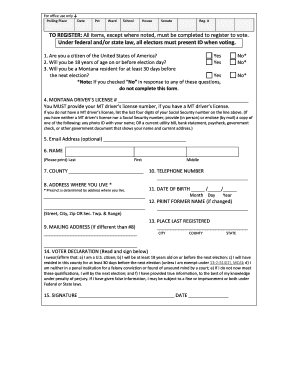 Montana Voter Registration Form