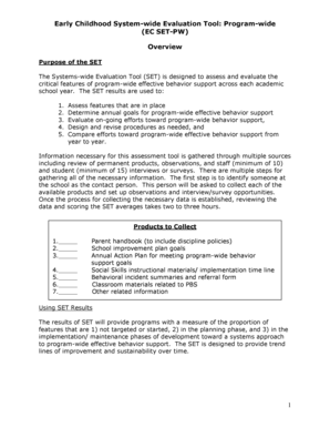 Early Childhood System-wide Evaluation Tool