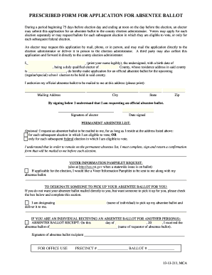 Montana Absentee Ballot Application