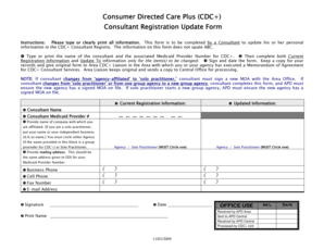 CDC+ Consultant Registration Update Form