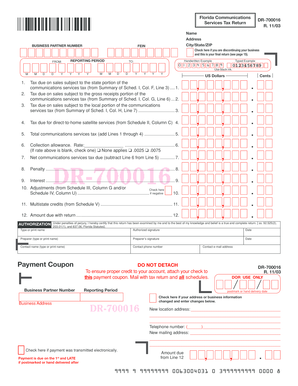 Florida Communications Services Tax Return