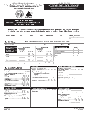 NC Communicable Disease Report - Ehrlichiosis