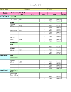 Inventory Form 2010