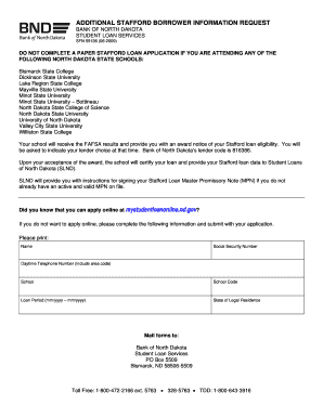 Stafford Loan Master Promissory Note