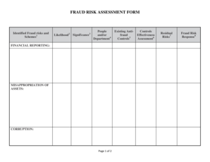 Fraud Risk Assessment Form